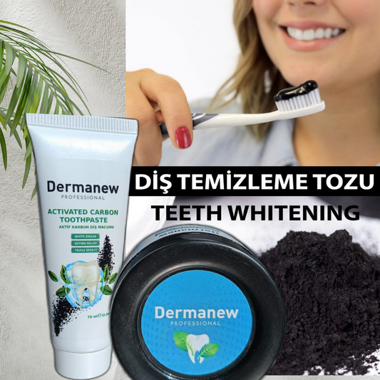 Dermanew CARBON TOOTH CLEANING POWDER + CARBON TOOTHPASTE