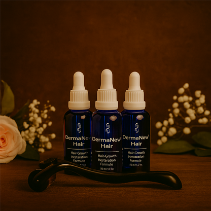 3 pcs DermaNewHair serum and Derma Roller