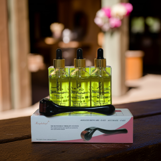 3pcs Dermanewhair serum for woman and Derma roller