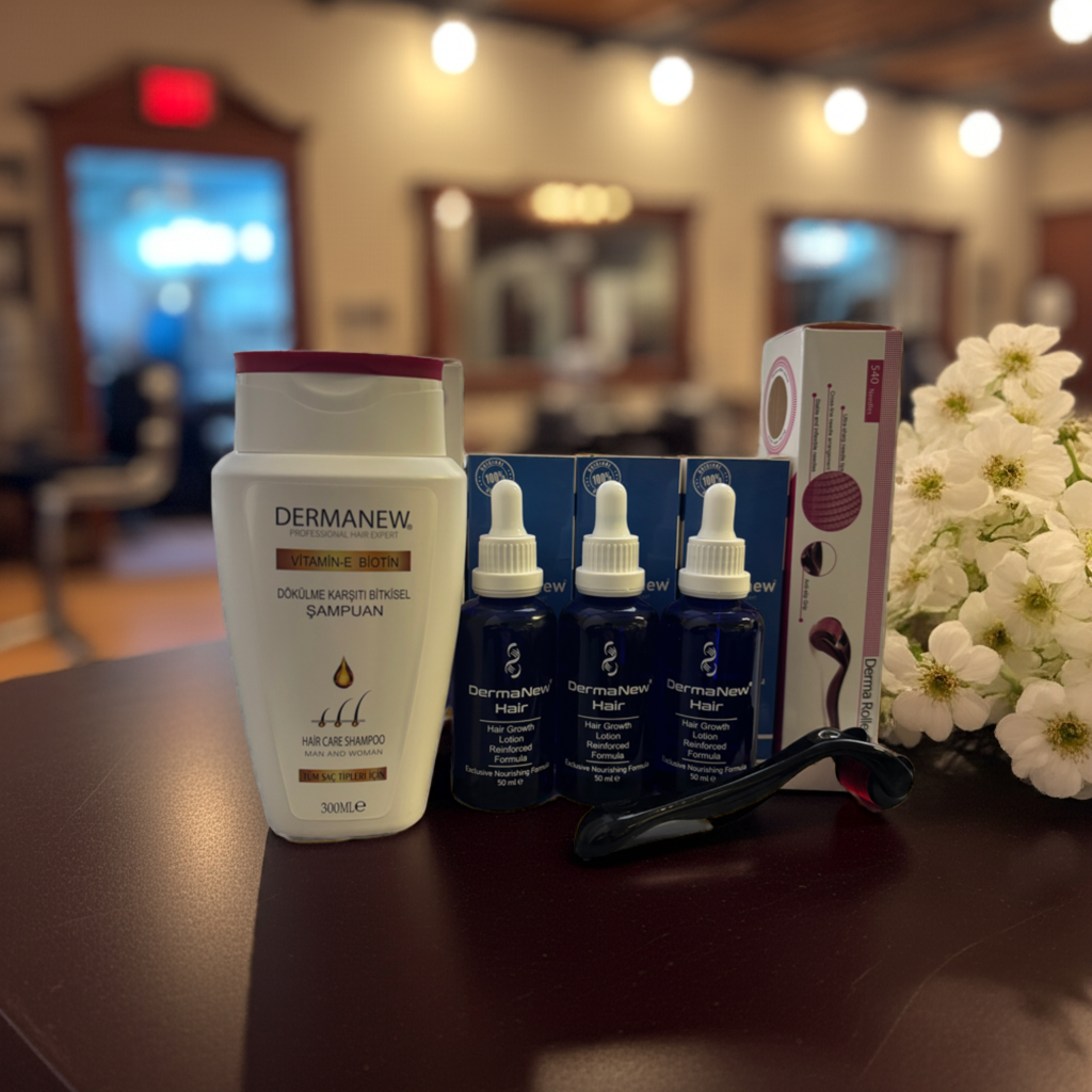 DermaNew Hair care serum + Derma Roller + Shampoo 300 ml