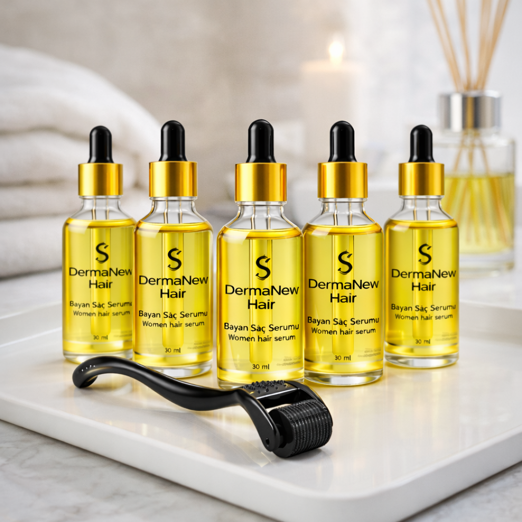 Dermanewhair care serum for woman and Derma roller (sets)