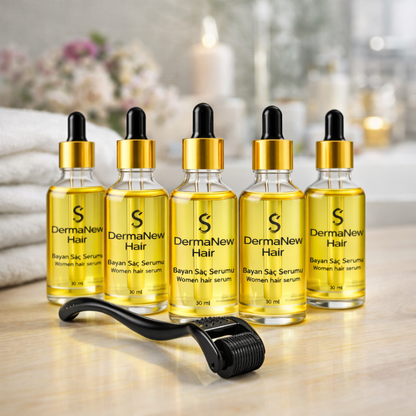 Dermanewhair care serum for woman and Derma roller (sets)