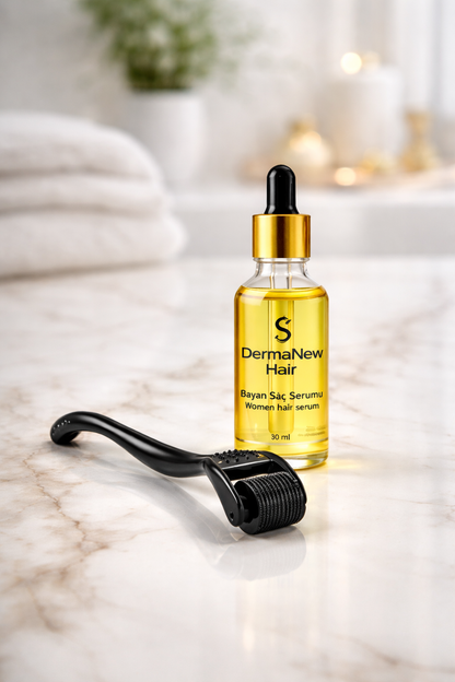 Dermanewhair care serum for woman and Derma roller (sets)